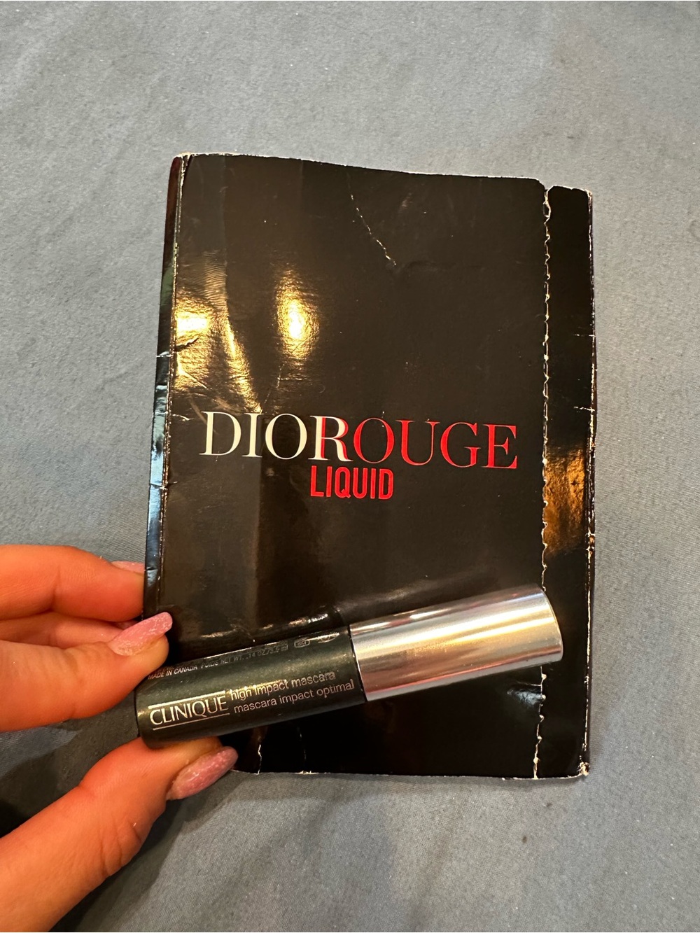 Clinique Black Mascara with Dior rouge lip card
